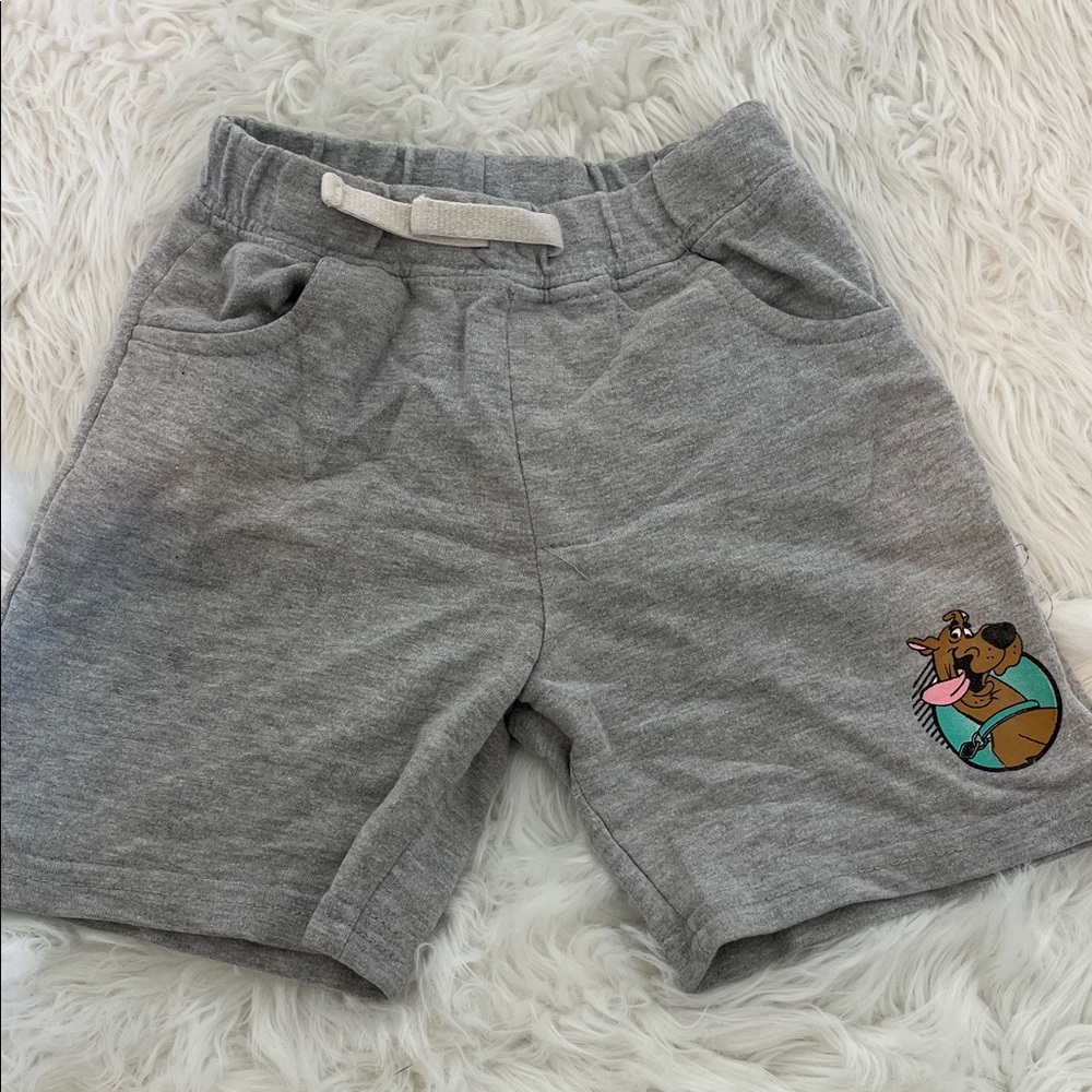 Gray Kids Shorts with Cartoon Print